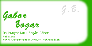 gabor bogar business card