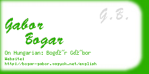 gabor bogar business card